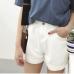 2018 Summer High Waist Denim Shorts Women Casual Loose Ladies Fashion Roll Up Hem Elastic Waist Pocket Blue White Jeans Female