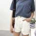 2018 Summer High Waist Denim Shorts Women Casual Loose Ladies Fashion Roll Up Hem Elastic Waist Pocket Blue White Jeans Female