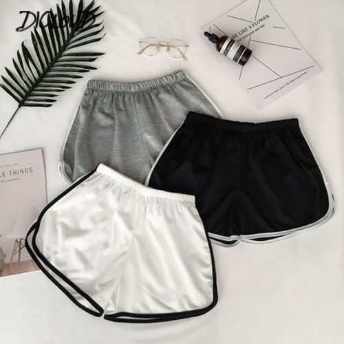 2019 Simple Women Casual Shorts Patchwork Body Fitness Workout Summer Shorts Female Elastic Skinny Slim Beach Egde Short Hot