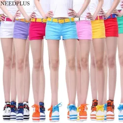 2019 Women's Shorts Denim Shorts Women Cotton Candy Color Short Jeans For Women Mid Waist Black White Sexy Short Feminino