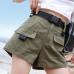 3XL Plus Size Women Summer Shorts With Belt 2019 Fashion Casual Streetwear Cargo Shorts Feminino BF Style Army Green Short Femme