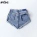 Aproms Casual Blue Denim Shorts Women Sexy High Waist Buttons Pockets Slim Fit Shorts 2019 Summer Beach Streetwear Jeans Shorts