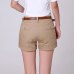 Bigsweety High Quality Summer Shorts Women Casual New Fashion Draped Summer Shorts Pockets Zipper Solid Khaki / White 2XL