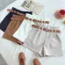 CamKemsey Korean Brief Design White Suit Shorts For Women 2019 Fashion Solid High Waist Wide Leg Shorts With Belt 5 Colors