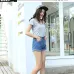 Casual 2018 New Korean Style Summer Vintage High Waisted Denim Women Shorts Plus Size Slim Stretch Turn Ups Female Jeans Shorts
