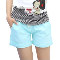 DANJEANER Women Cotton Shorts 2018 Summer Fashion Candy Color Elastic Waist Drawstring Short Pants Woman Casual Plus Size Shorts