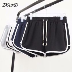 DICLOUD Fashion Summer Casual Shorts Woman 2019 Stretch High Waist Booty Shorts Female Black White Loose Beach Sexy Short S-XXL