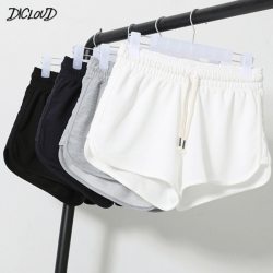 DICLOUD Summer Casual Shorts Woman 2019 Plus Size High Waist Booty Shorts Female Black White Loose Beach Sexy Short S-XXL