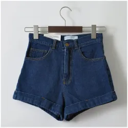 Euro Style Women Denim Shorts Vintage High Waist Cuffed Jeans Shorts Street Wear Sexy Shorts For Summer Spring Autumn