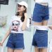 Europe Blue Crimping Denim Shorts For Women 2019 Summer New Casual Plus Size Ripped Hole Short Jeans Womens High Waist Shorts