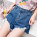 Europe Blue Crimping Denim Shorts For Women 2019 Summer New Casual Plus Size Ripped Hole Short Jeans Womens High Waist Shorts