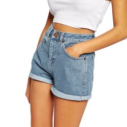 Europe Blue Crimping Denim Shorts For Women 2019 Summer New Casual Plus Size Ripped Hole Short Jeans Womens High Waist Shorts