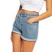 Europe Blue Crimping Denim Shorts For Women 2019 Summer New Casual Plus Size Ripped Hole Short Jeans Womens High Waist Shorts