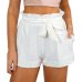 Fashion Women Sexy OL High Waist Empire Lace-up Drawstring Ruffles Solid Cotton Shorts Crepe Shorts Summer Beach Casual ShortS