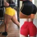 Fashion Women Shorts for Streetwear Shrinkage Design Elastic High Waist Solid Color Shorts Lady Summer Casual Elasticity Shorts