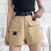 Flectit Summer Women Cargo Shorts Korean Fashion High Waist Mini Shorts with Pocket Buckle Belt Casual Ladies Shorts *