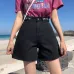 Garemay Women's Denim Shorts Classic Vintage High Waist Blue Wide Leg Female Caual Summer Ladies Shorts Jeans For Women