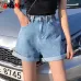 Garemay Women's Denim Shorts Classic Vintage High Waist Blue Wide Leg Female Caual Summer Ladies Shorts Jeans For Women