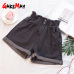 Garemay Women's Denim Shorts Large Size Summer 5Xl High Waist Elastic Waist Harem  Ruffle Shorts Jeans For Women Xxxl