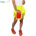 HAOYUAN Plus Size Tassel Casual Denim Shorts Women Elastic High Waist Short Jeans Summer Streetwear Neon Yellow Biker Shorts