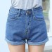 High Waist Denim Shorts Size XL Female Short Jeans for Women 2016 Summer Ladies Hot Shorts solid crimping denim shorts