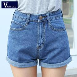 High Waist Denim Shorts Size XL Female Short Jeans for Women 2016 Summer Ladies Hot Shorts solid crimping denim shorts