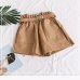 High Waist PU Leather Shorts Women Cool Punk Sashes Wide leg Shorts Spring Autumn Casual Loose Elastic Waist Leather Shorts 2019