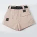High Waist Wide Leg Cargo Women's Shorts Vintage Sashes Solid Khaki Pocket Women Shorts 2019 Summer Fashion NEW Casual Clothes