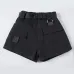 High Waist Wide Leg Cargo Women's Shorts Vintage Sashes Solid Khaki Pocket Women Shorts 2019 Summer Fashion NEW Casual Clothes