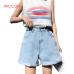 High Waist Women Denim Shorts 2019 New Korean Retro Female Summer Casual Wear A-line Wide Leg  Thin Loose  Shorts