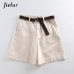 Jielur All-match 4 Solid Color Sashes Casual Women Shorts A-line High Waist Slim Summer Shorts Feminino Chic S-XXL Ladies Bottom