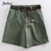 Jielur All-match 4 Solid Color Sashes Casual Women Shorts A-line High Waist Slim Summer Shorts Feminino Chic S-XXL Ladies Bottom