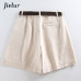 Jielur All-match 4 Solid Color Sashes Casual Women Shorts A-line High Waist Slim Summer Shorts Feminino Chic S-XXL Ladies Bottom