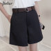 Jielur All-match 4 Solid Color Sashes Casual Women Shorts A-line High Waist Slim Summer Shorts Feminino Chic S-XXL Ladies Bottom