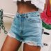 LITTHING 2019 Fashion Women Summer Denim Shorts Jeans Women High Waisted Short New Femme Push Up Skinny Slim Denim Shorts