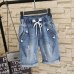 Large Size Women Fat MM Summer Students Denim Shorts Female 200 Pounds Plus Size Five Points Wide Leg Harem Trousers MZ1573