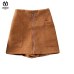 MUMUZI 2019 Women Shorts Wide Leg Womens Cotton Blends Shorts High Waist Front Zipper Shorts with Pockets Sexy Mini Shorts Skirt