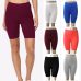 New Fashionable Women Solid Color High Elasticity Gym Active Hot Sale Sink Mid Waist Cycling Slim Shorts For Ladies