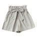 New Summer Shorts women Pocket  Polyester High Waist Knee Length Solid Casual Summer Sport Trousers Bow Drawstring feminino