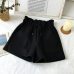 New Women Shorts Autumn and Winter High Waist Shorts Solid Casual Loose Thick Warm Elastic Waist Straight Booty Shorts Pockets