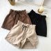 New Women Shorts Autumn and Winter High Waist Shorts Solid Casual Loose Thick Warm Elastic Waist Straight Booty Shorts Pockets