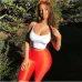 NewAsia Neon Biker Shorts Women 2019 New Solid Color Spandex Elastic High Waist Shorts Pink Sexy Bodycon Summer Shorts Black Red