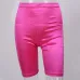 NewAsia Neon Biker Shorts Women 2019 New Solid Color Spandex Elastic High Waist Shorts Pink Sexy Bodycon Summer Shorts Black Red