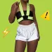 Night Light Reflective Shorts Women Hip Hop Shiny Short Pants Casual Shorts Solid Color Low waist Elastic Waist Sexy Shorts