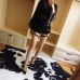 Punk Women Shorts Metal Leopard Button Decoration Elastic Band Hollow Out Hip Pop Summer Fashion Shorts