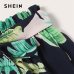 SHEIN Bohemian Belted Paperbag Waist Tropical Print Shorts Women 2019 Beach Vacation Casual Elastic Waist Summer Shorts