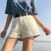 S-XL,2XL plus size 2018 summer high waist shorts feminino denim shorts roll up  jeans womens casual shorts (0920)