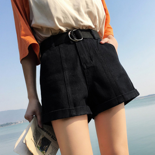 S-XL,2XL plus size 2018 summer high waist shorts feminino denim shorts roll up  jeans womens casual shorts (0920)