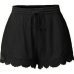 Sexy Drawstring Shorts Women Summer Casual Loose Ladies Elastic Waist Lace Hem Beach  Hot Shorts Solid Plus Size