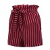 Short Femme 2019 Women High Waisted Wide Leg Short Feminino Praia Stripe Bandage Elastic Waist Shorts Feminino Plus Size